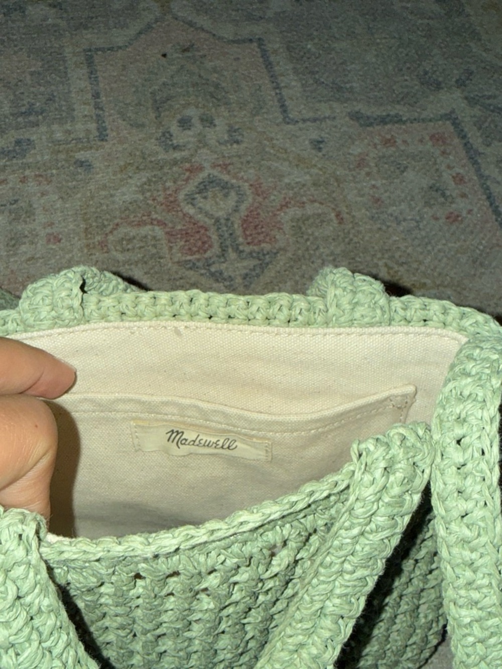 Madewell Mint Green Crochet Crossbody Bag - Picture 2 of 3